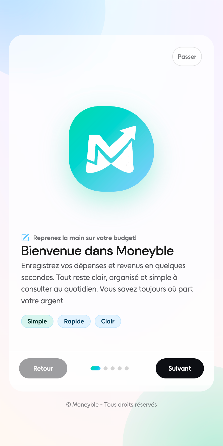 Moneyble tableau de bord